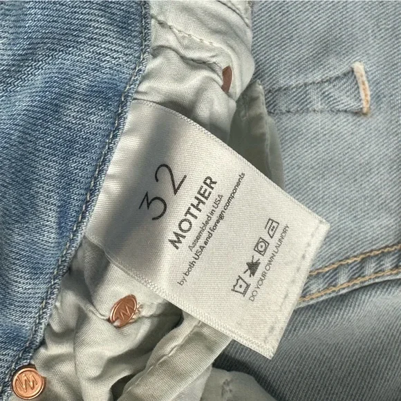 MOTHER THE ROLLER SNEAK BALL'S IN YOUR COURT WIDE LEG JEANS 32 14 High Rise - Picture 11 of 15